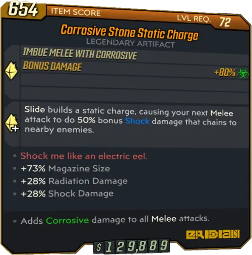 Static Charge • BL3 Legendary Artifact Lootlemon